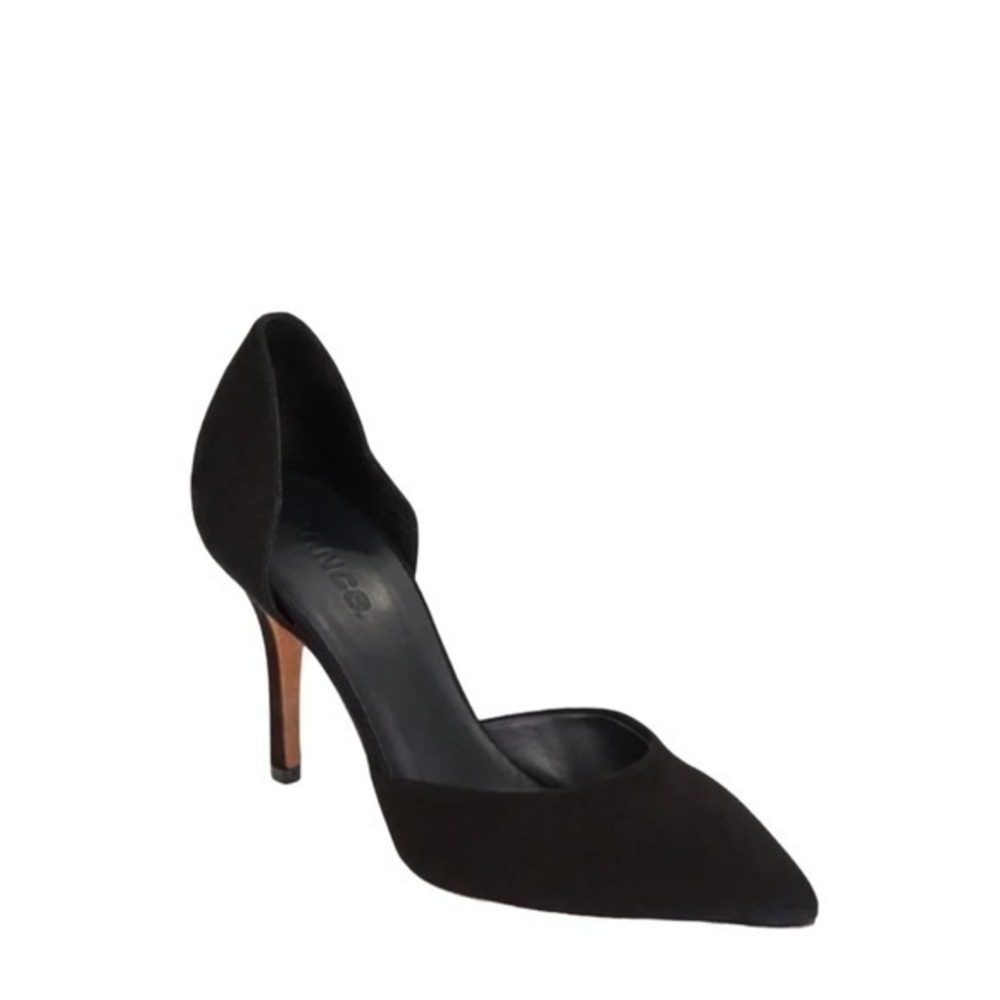 Vince Celeste Black Suede D’Orsay Classic‎ Heels Pumps Size 8